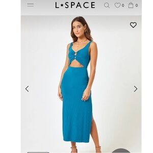 L*SPACE Teal Camille Midi Dress